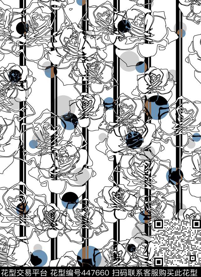 几何条纹勾线传统印花华亿平台下载（图片编号: 447660） - 瓦栏（Walan）