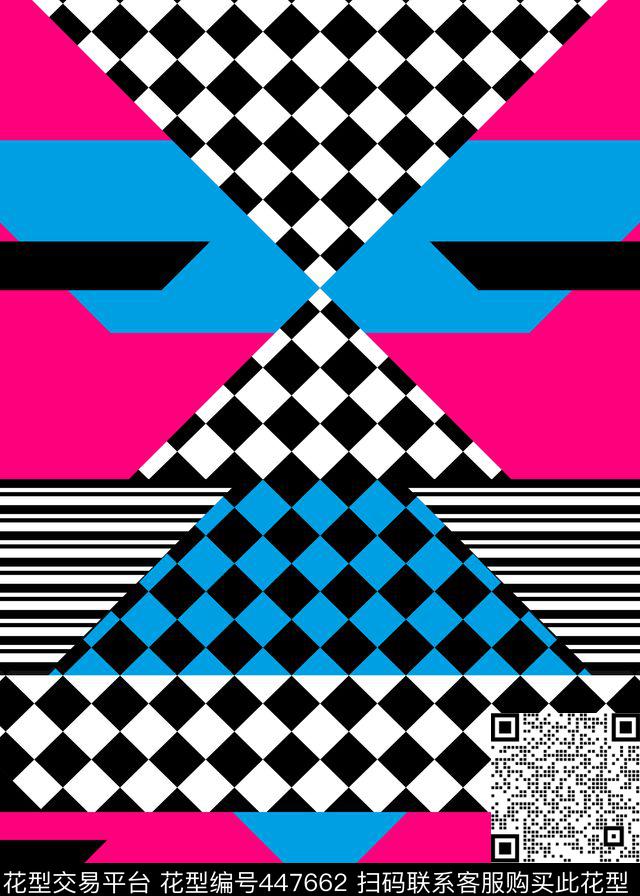 几何大色块菱形格传统印花华亿平台下载（图片编号: 447662） - 瓦栏（Walan）