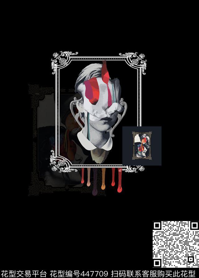 巴洛克头像油漆色彩数码印花华亿平台下载（图片编号: 447709） - 瓦栏（Walan）