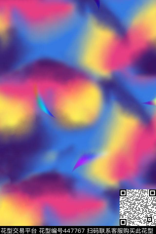 四色柔美炫彩纹彩色羽毛流行时尚数码印花华亿平台下载（图片编号: 447767） - 瓦栏（Walan）