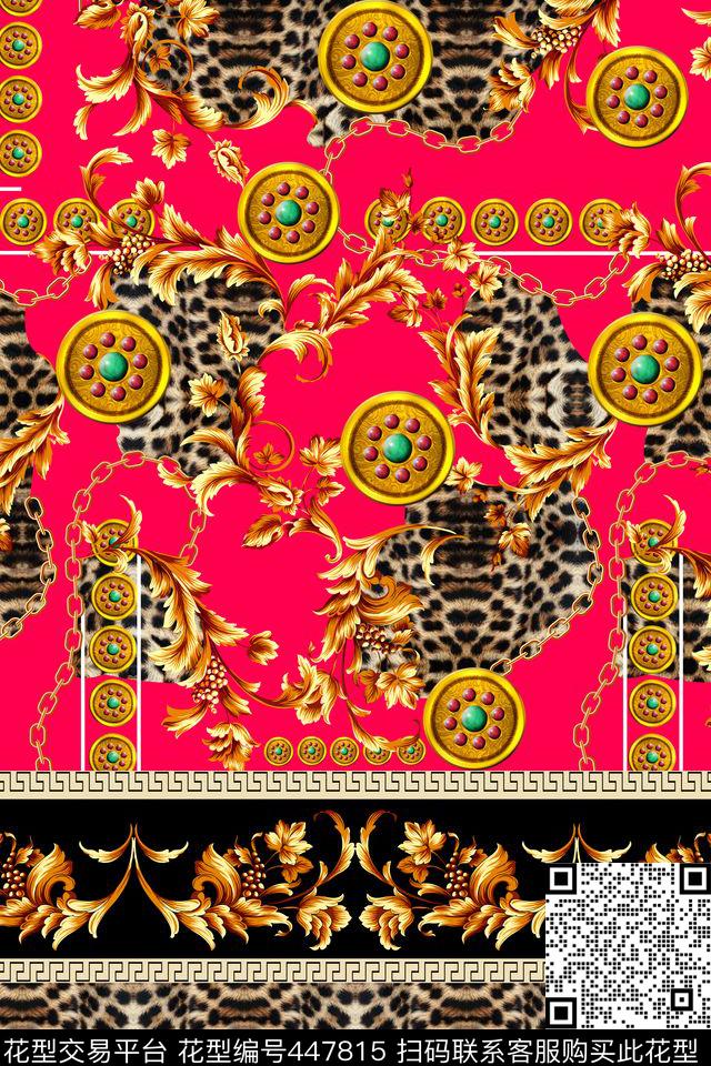 欧式花纹珠宝豹纹数码印花华亿平台下载（图片编号: 447815） - 瓦栏（Walan）