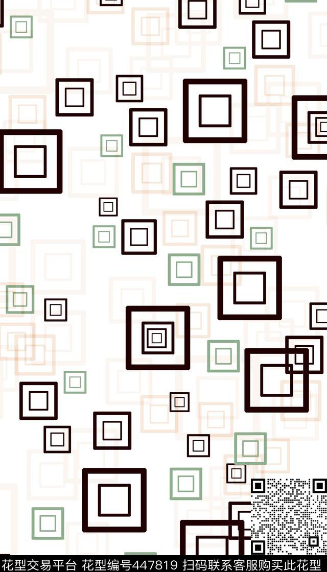 几何格子时尚传统印花华亿平台下载（图片编号: 447819） - 瓦栏（Walan）