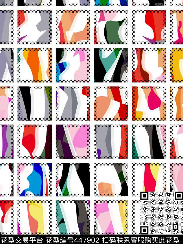 抽象格子几何传统印花华亿平台下载（图片编号: 447902） - 瓦栏（Walan）