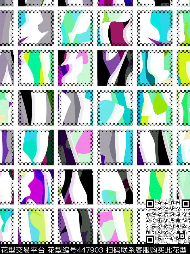 抽象格子几何传统印花华亿平台下载（图片编号: 447903） - 瓦栏（Walan）