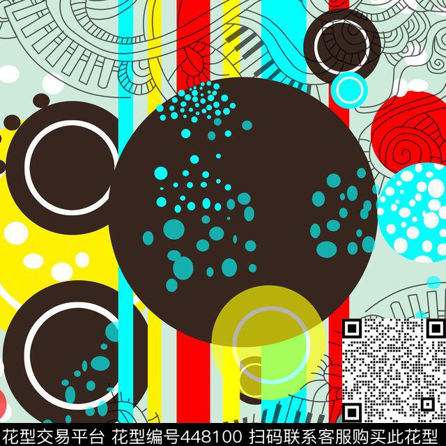 几何时尚印花数码印花华亿平台下载（图片编号: 448100） - 瓦栏（Walan）