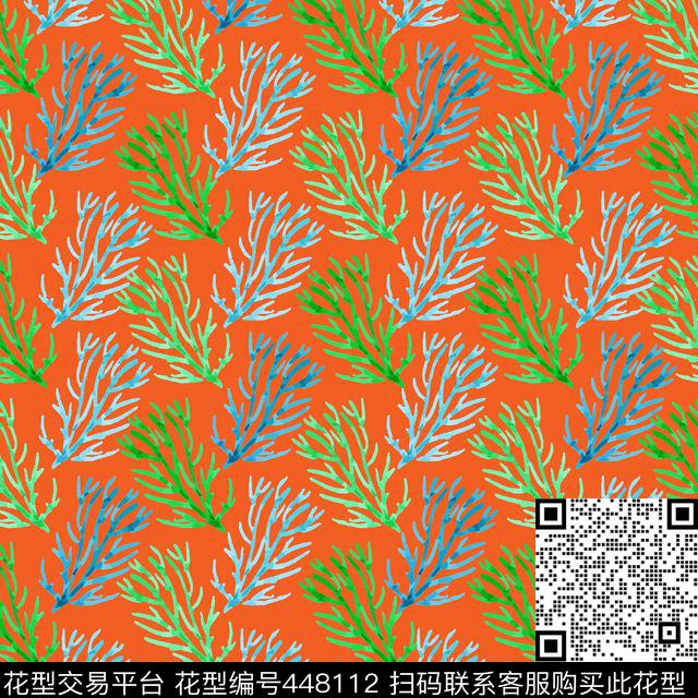 女装热带华亿平台海洋珊瑚传统印花华亿平台下载（图片编号: 448112） - 瓦栏（Walan）