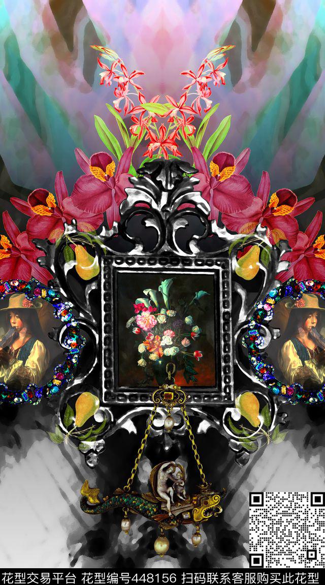 定位花卉油画女人数码印花华亿平台下载（图片编号: 448156） - 瓦栏（Walan）