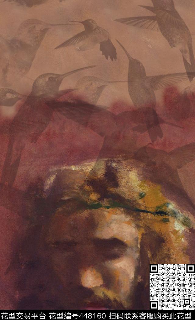 抽象人物定位动物数码印花华亿平台下载（图片编号: 448160） - 瓦栏（Walan）