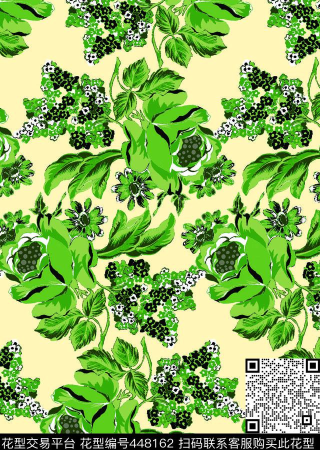 花卉女装时尚潮流色传统印花华亿平台下载（图片编号: 448162） - 瓦栏（Walan）