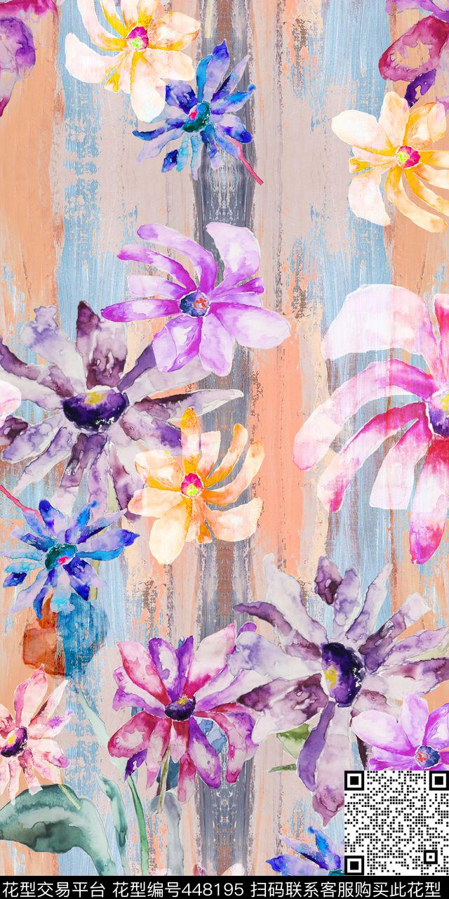 传统花卉经典数码印花华亿平台下载（图片编号: 448195） - 瓦栏（Walan）