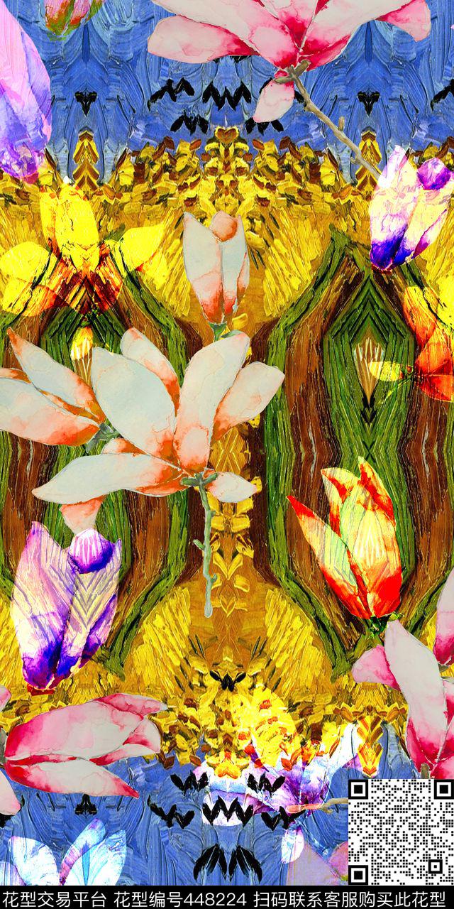 花卉时尚数码数码印花华亿平台下载（图片编号: 448224） - 瓦栏（Walan）