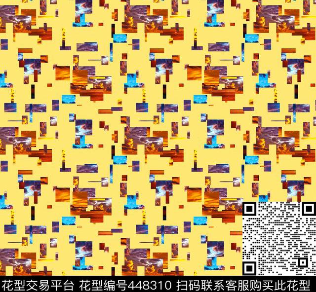 风景花卉几何数码印花华亿平台下载（图片编号: 448310） - 瓦栏（Walan）