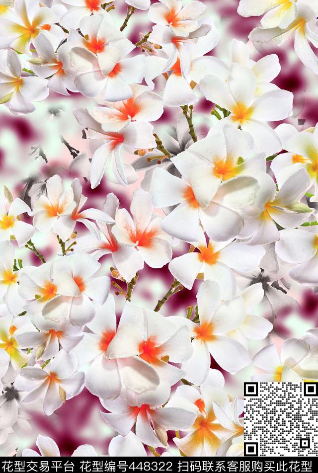 数码花卉渐变色彩小花丝绸花卉数码印花华亿平台下载（图片编号: 448322） - 瓦栏（Walan）