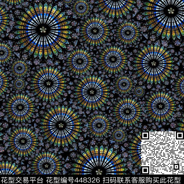 流行时尚几何欧式数码印花华亿平台下载（图片编号: 448326） - 瓦栏（Walan）