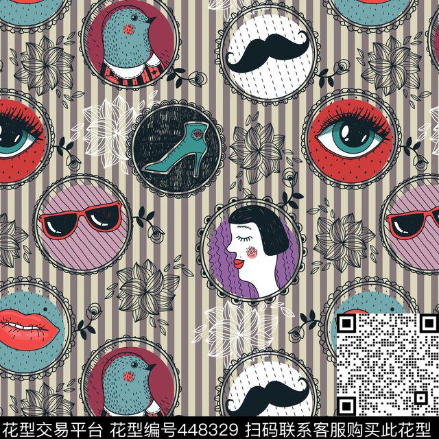 服装家纺卡通传统印花华亿平台下载（图片编号: 448329） - 瓦栏（Walan）