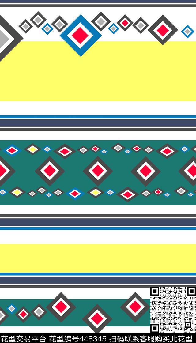 几何复古时尚传统印花华亿平台下载（图片编号: 448345） - 瓦栏（Walan）