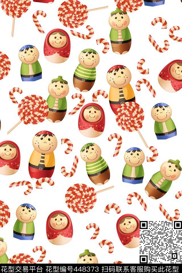 可爱卡通棒棒糖传统印花华亿平台下载（图片编号: 448373） - 瓦栏（Walan）