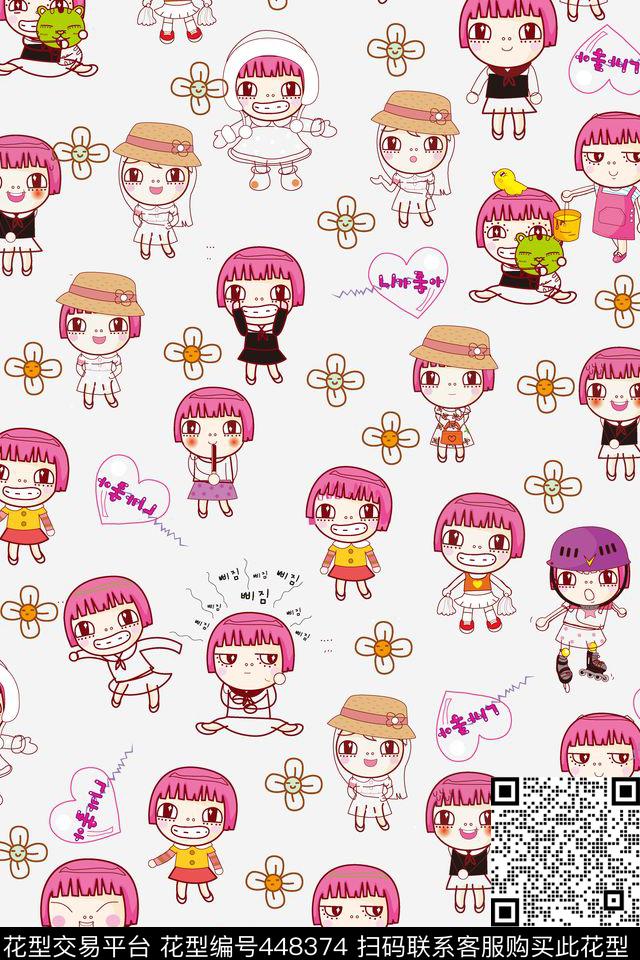 可爱卡通百变传统印花华亿平台下载（图片编号: 448374） - 瓦栏（Walan）