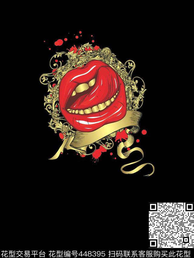 定位复古红唇性感红唇传统印花华亿平台下载（图片编号: 448395） - 瓦栏（Walan）