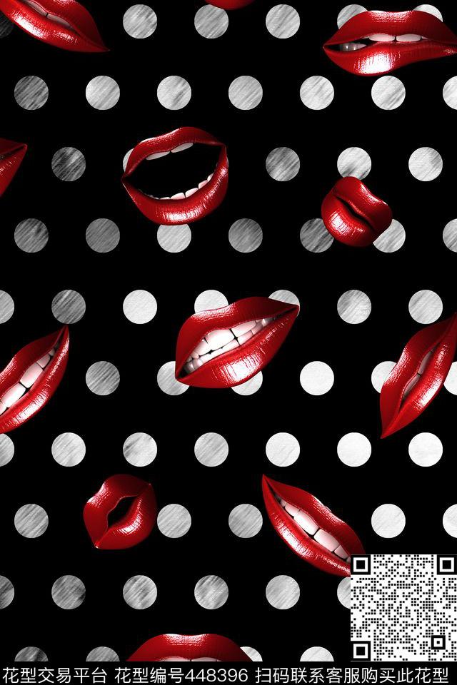 几何绘画波点红唇秋冬外套传统印花华亿平台下载（图片编号: 448396） - 瓦栏（Walan）