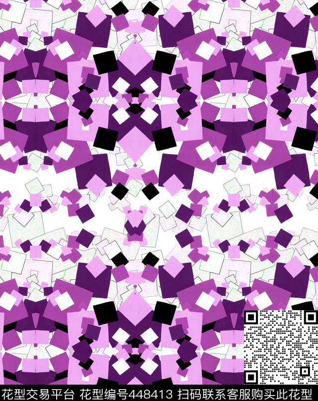 流行时尚色块手绘传统印花华亿平台下载（图片编号: 448413） - 瓦栏（Walan）