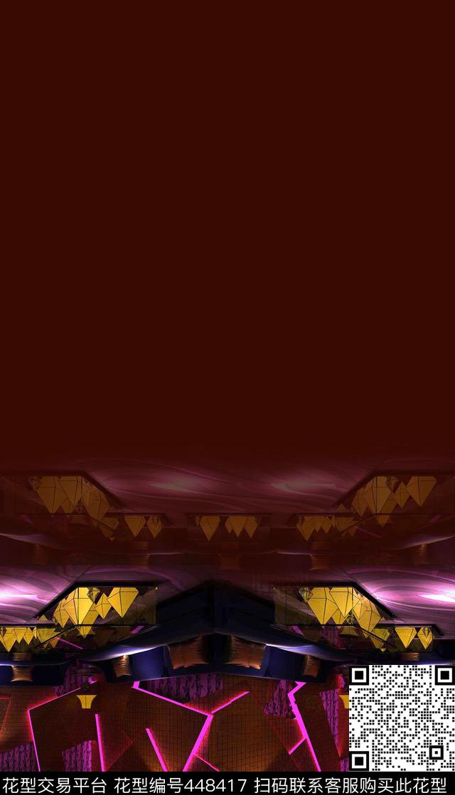 潮流抽象复古数码印花华亿平台下载（图片编号: 448417） - 瓦栏（Walan）