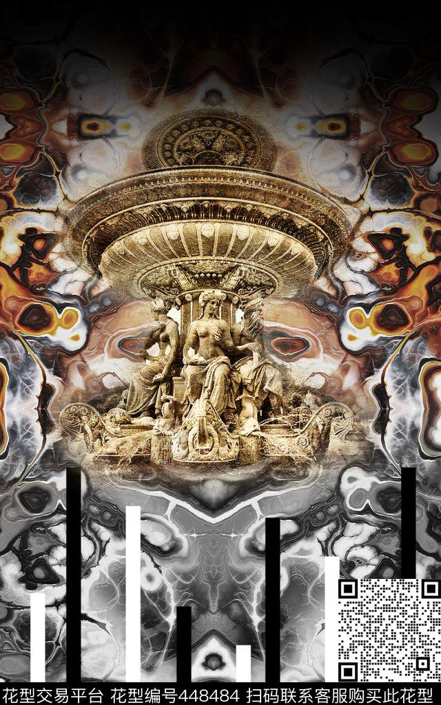 抽象纹理雕塑建筑圣母数码印花华亿平台下载（图片编号: 448484） - 瓦栏（Walan）