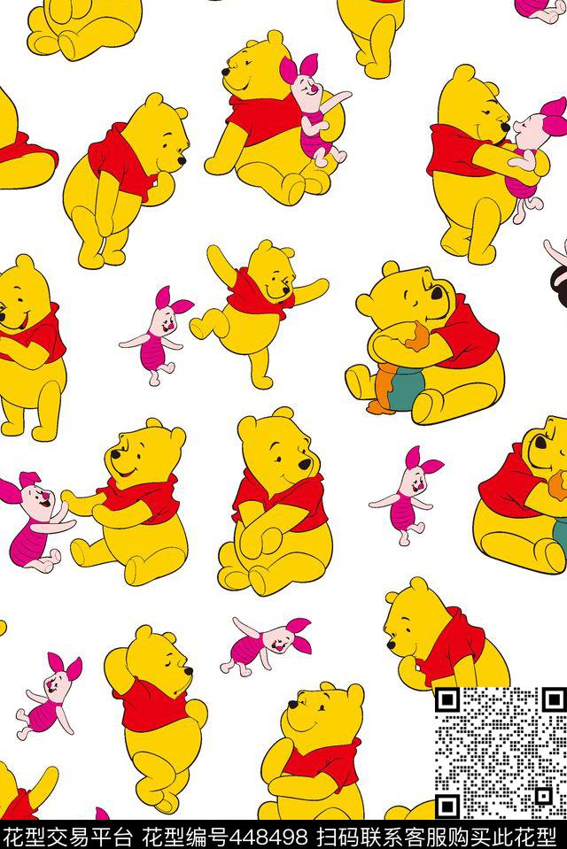 卡通可爱维尼熊传统印花华亿平台下载（图片编号: 448498） - 瓦栏（Walan）