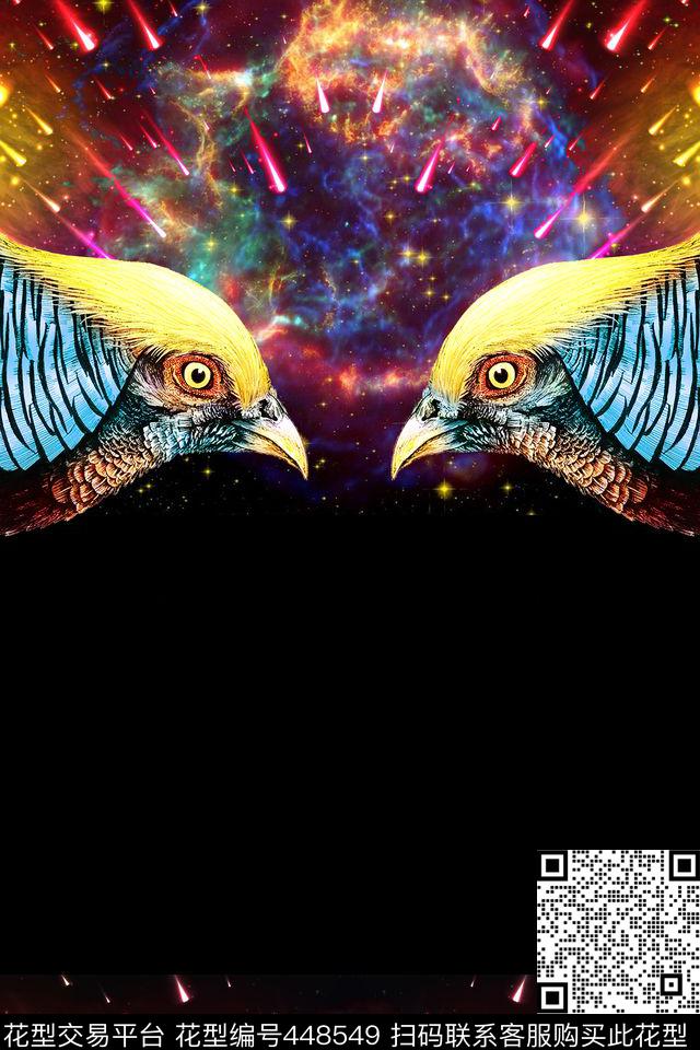 花鸟流星梦幻数码印花华亿平台下载（图片编号: 448549） - 瓦栏（Walan）