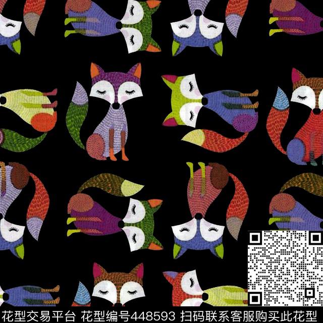 大牌秀猫咪水彩数码印花华亿平台下载（图片编号: 448593） - 瓦栏（Walan）