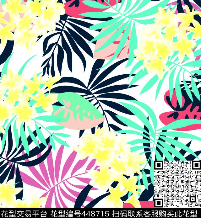 简约热带树叶传统印花华亿平台下载（图片编号: 448715） - 瓦栏（Walan）