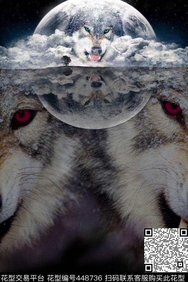 镜面狼梦幻数码印花华亿平台下载（图片编号: 448736） - 瓦栏（Walan）
