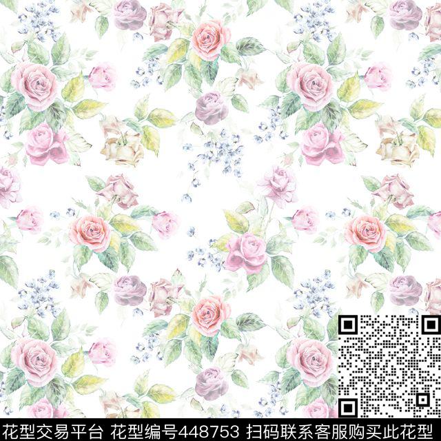 水彩花卉图案印花图案小碎花图案传统印花华亿平台下载（图片编号: 448753） - 瓦栏（Walan）