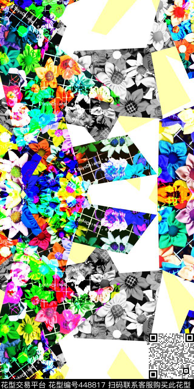 时尚真丝丝绸数码印花华亿平台下载（图片编号: 448817） - 瓦栏（Walan）