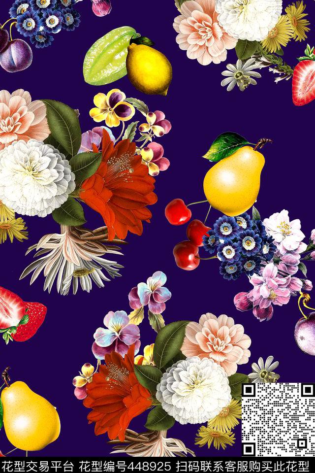时尚花卉水果数码印花华亿平台下载（图片编号: 448925） - 瓦栏（Walan）