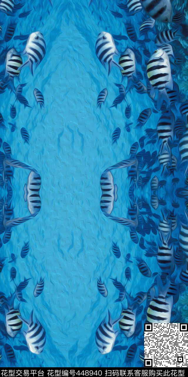 动物鱼油画数码印花华亿平台下载（图片编号: 448940） - 瓦栏（Walan）