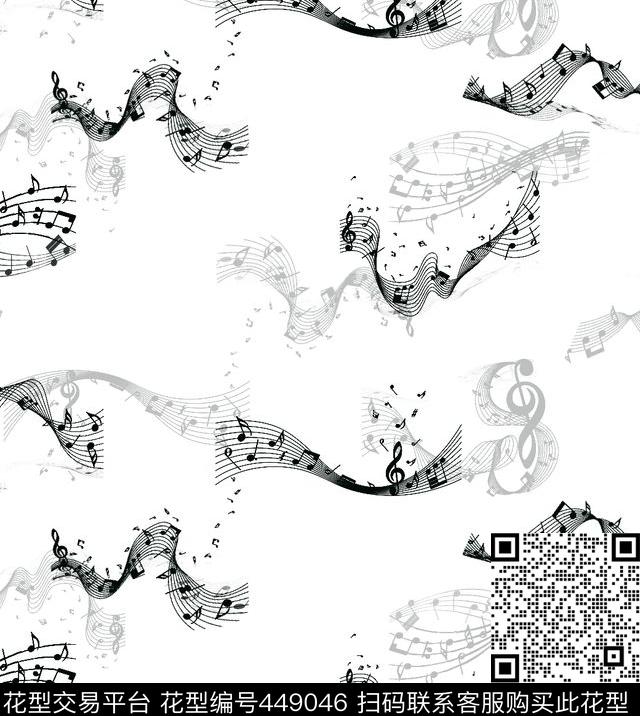 五线谱音乐曲线传统印花华亿平台下载（图片编号: 449046） - 瓦栏（Walan）