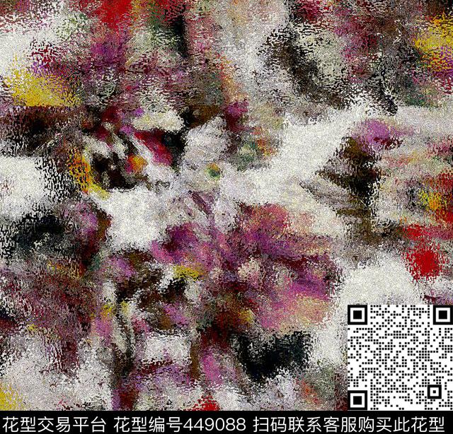 不规则抽象多彩多色数码印花华亿平台下载（图片编号: 449088） - 瓦栏（Walan）