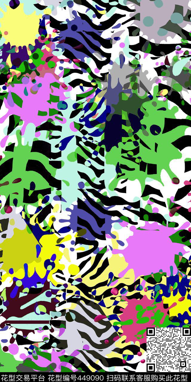 动物纹时尚数码印花华亿平台下载（图片编号: 449090） - 瓦栏（Walan）