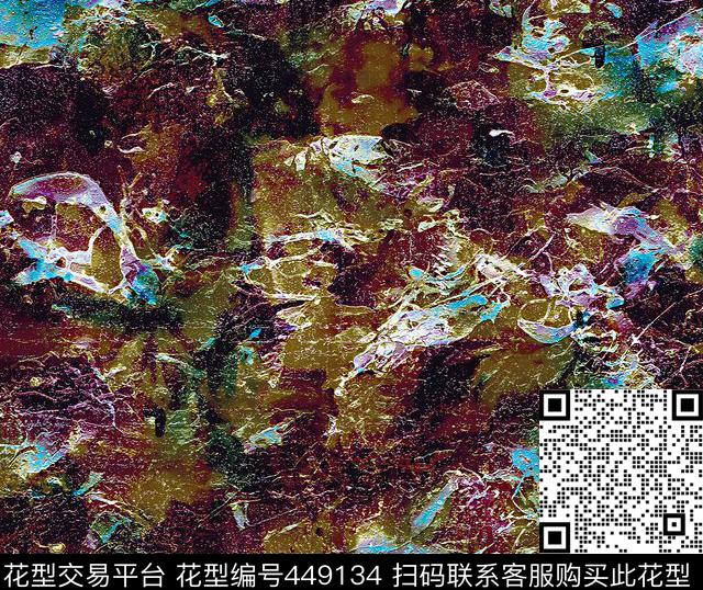 暗色暗调抽象多彩数码印花华亿平台下载（图片编号: 449134） - 瓦栏（Walan）