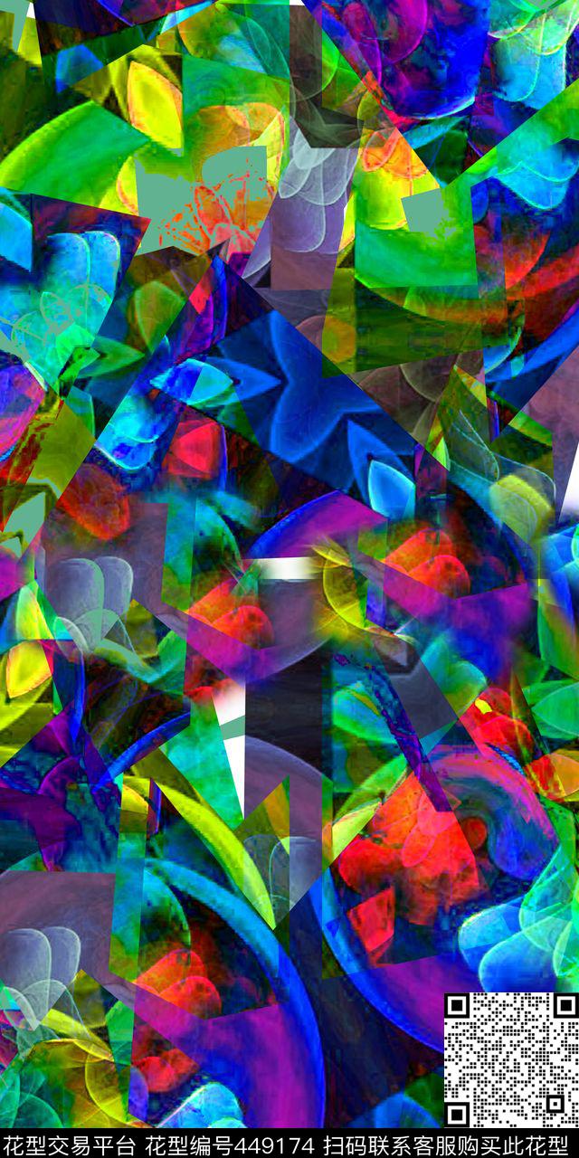 时尚绚烂个性数码印花华亿平台下载（图片编号: 449174） - 瓦栏（Walan）