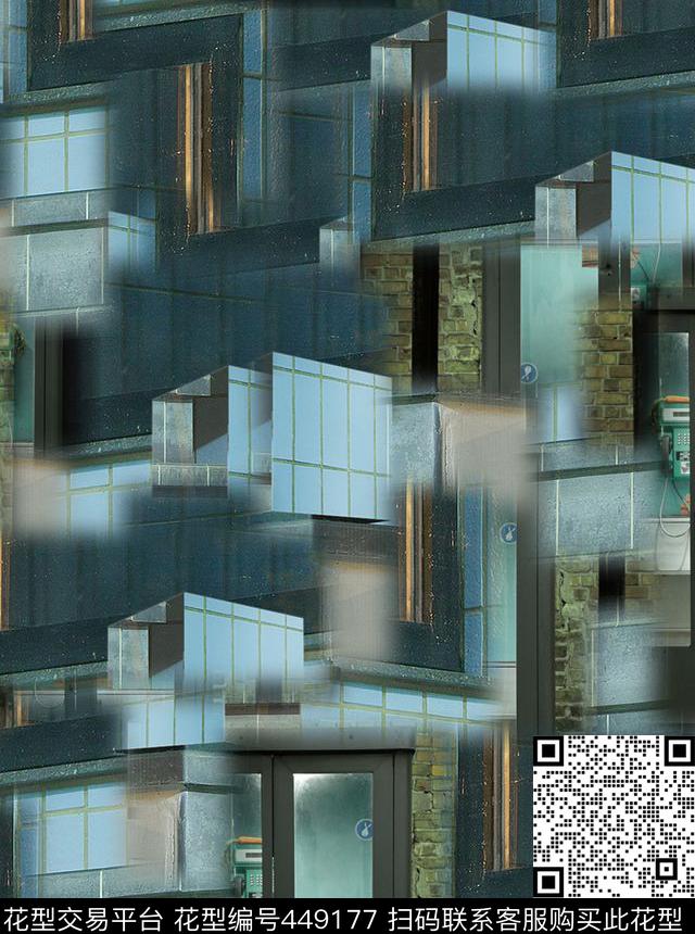 潮流复古几何数码印花华亿平台下载（图片编号: 449177） - 瓦栏（Walan）