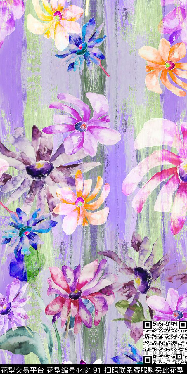 传统花卉经典数码印花华亿平台下载（图片编号: 449191） - 瓦栏（Walan）