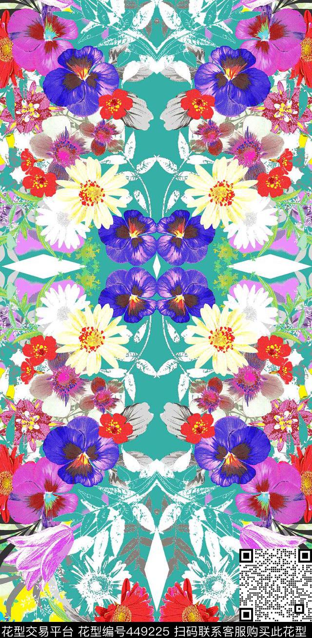 潮流花草精美传统印花华亿平台下载（图片编号: 449225） - 瓦栏（Walan）