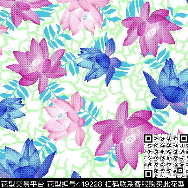 潮流花草精美传统印花华亿平台下载（图片编号: 449228） - 瓦栏（Walan）