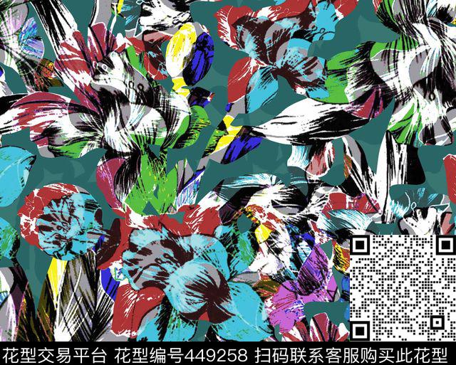 复古花草手绘传统印花华亿平台下载（图片编号: 449258） - 瓦栏（Walan）