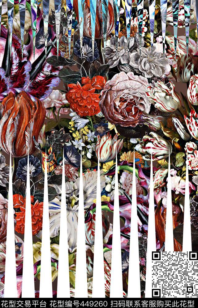 创意服装花卉数码印花华亿平台下载（图片编号: 449260） - 瓦栏（Walan）