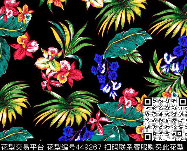 潮流花草精美传统印花华亿平台下载（图片编号: 449267） - 瓦栏（Walan）