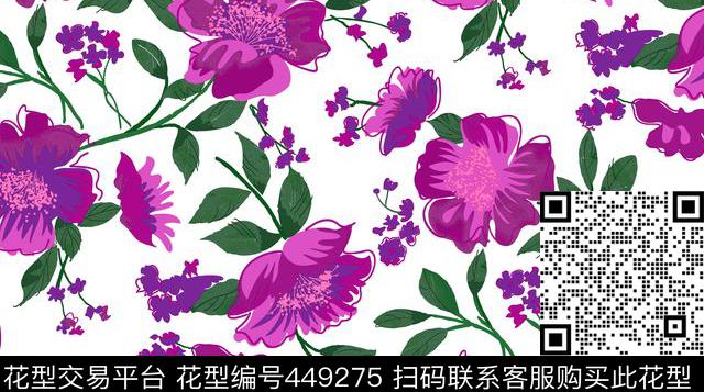 潮流花草精美传统印花华亿平台下载（图片编号: 449275） - 瓦栏（Walan）