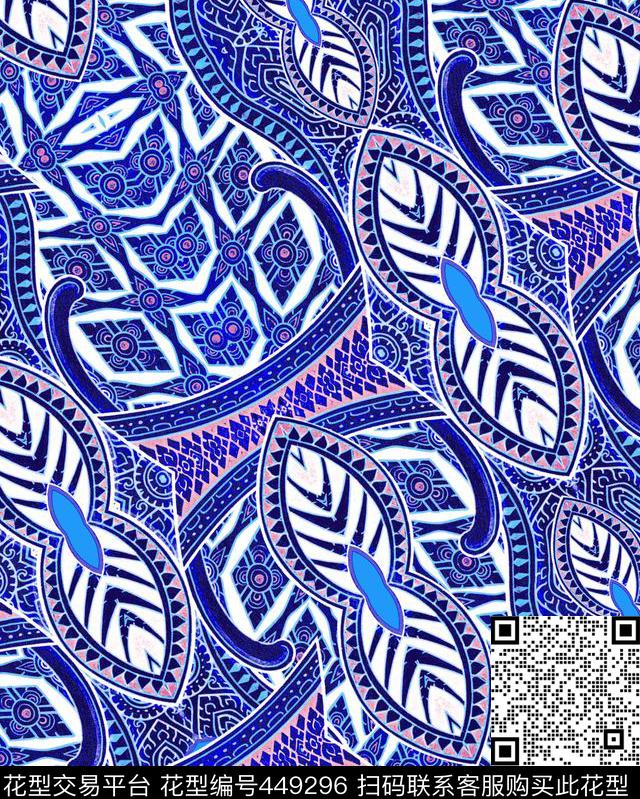 素雅花纹民族传统印花华亿平台下载（图片编号: 449296） - 瓦栏（Walan）